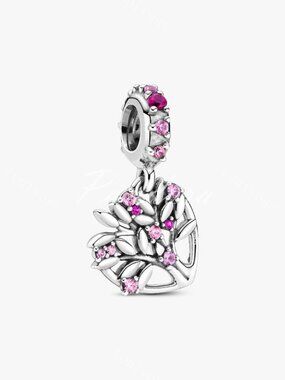 Pandora Pink Heart Family Tree Dangle Charm